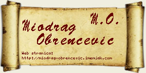 Miodrag Obrenčević vizit kartica